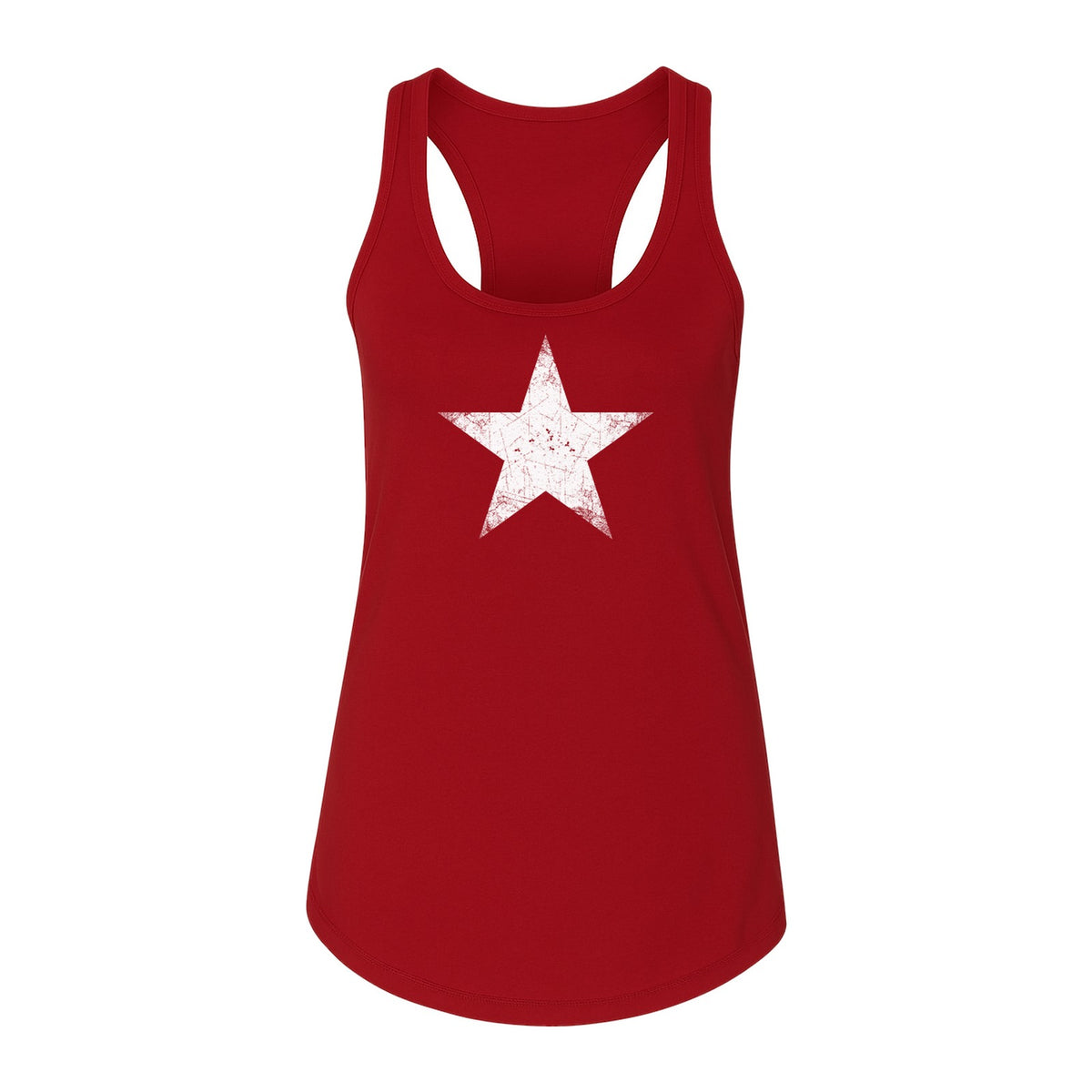 Distressed Star Women's Racerback Tank Top, Patriotic Fourth of July and Memorial Day Apparel