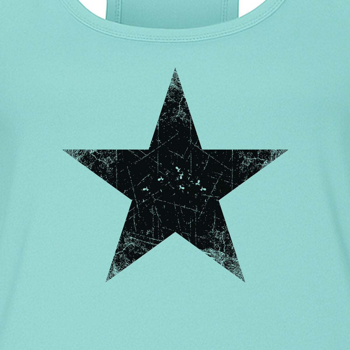Distressed Star Women's Racerback Tank Top, Patriotic Fourth of July and Memorial Day Apparel