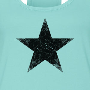 Distressed Star Women's Racerback Tank Top, Patriotic Fourth of July and Memorial Day Apparel