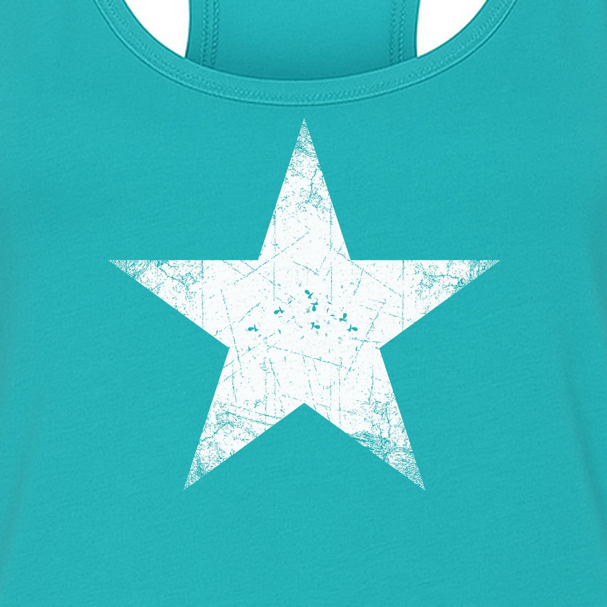 Distressed Star Women's Racerback Tank Top, Patriotic Fourth of July and Memorial Day Apparel