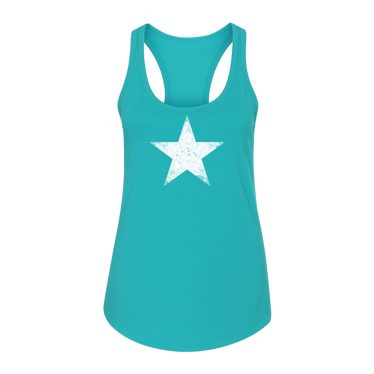 Distressed Star Women's Racerback Tank Top, Patriotic Fourth of July and Memorial Day Apparel