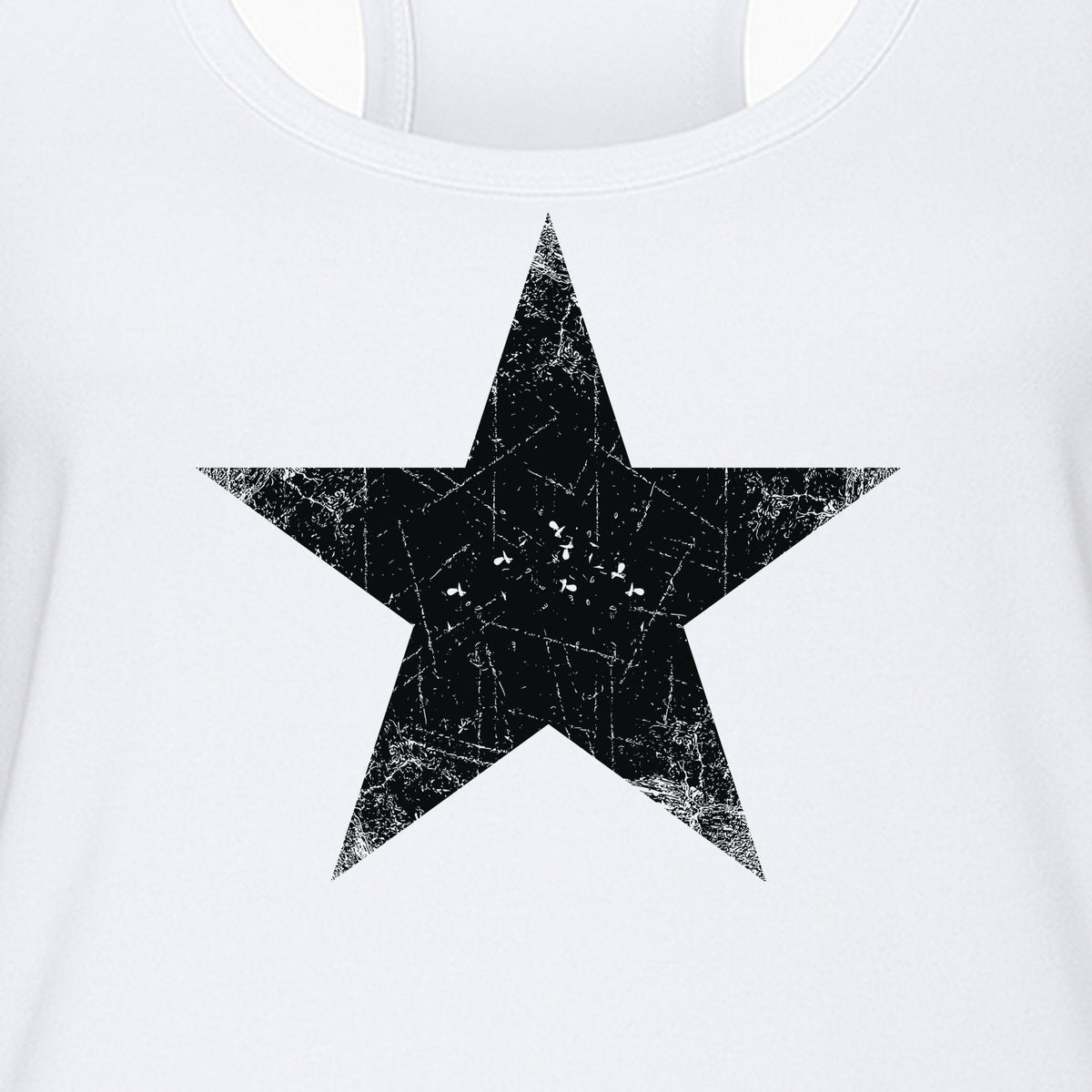 Distressed Star Women's Racerback Tank Top, Patriotic Fourth of July and Memorial Day Apparel