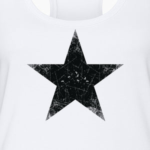 Distressed Star Women's Racerback Tank Top, Patriotic Fourth of July and Memorial Day Apparel