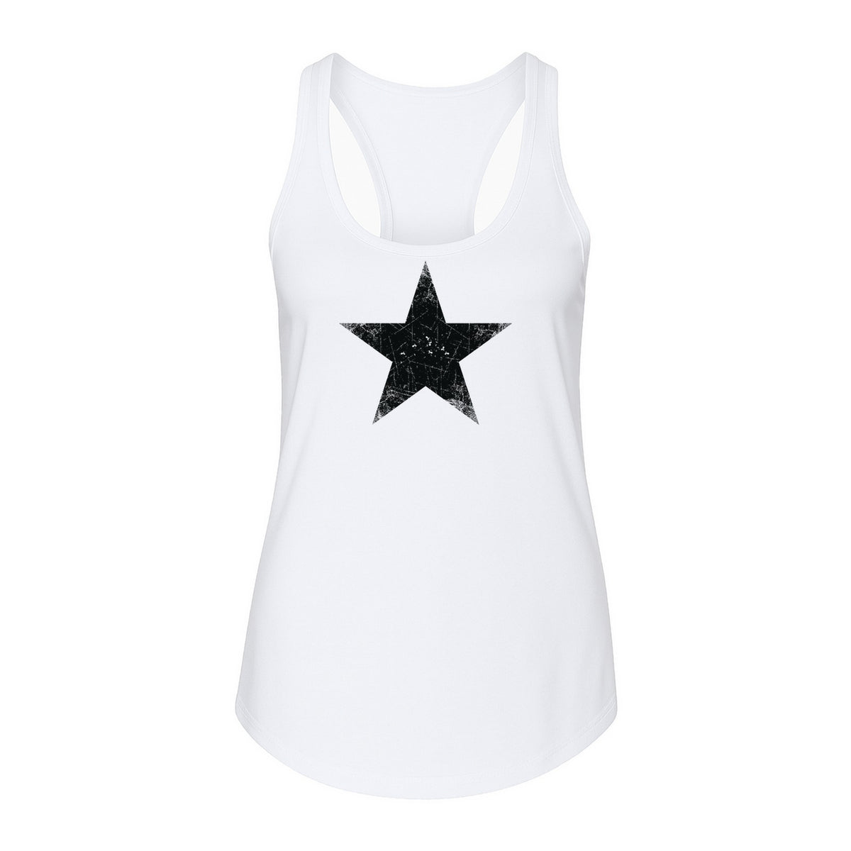 Distressed Star Women's Racerback Tank Top, Patriotic Fourth of July and Memorial Day Apparel
