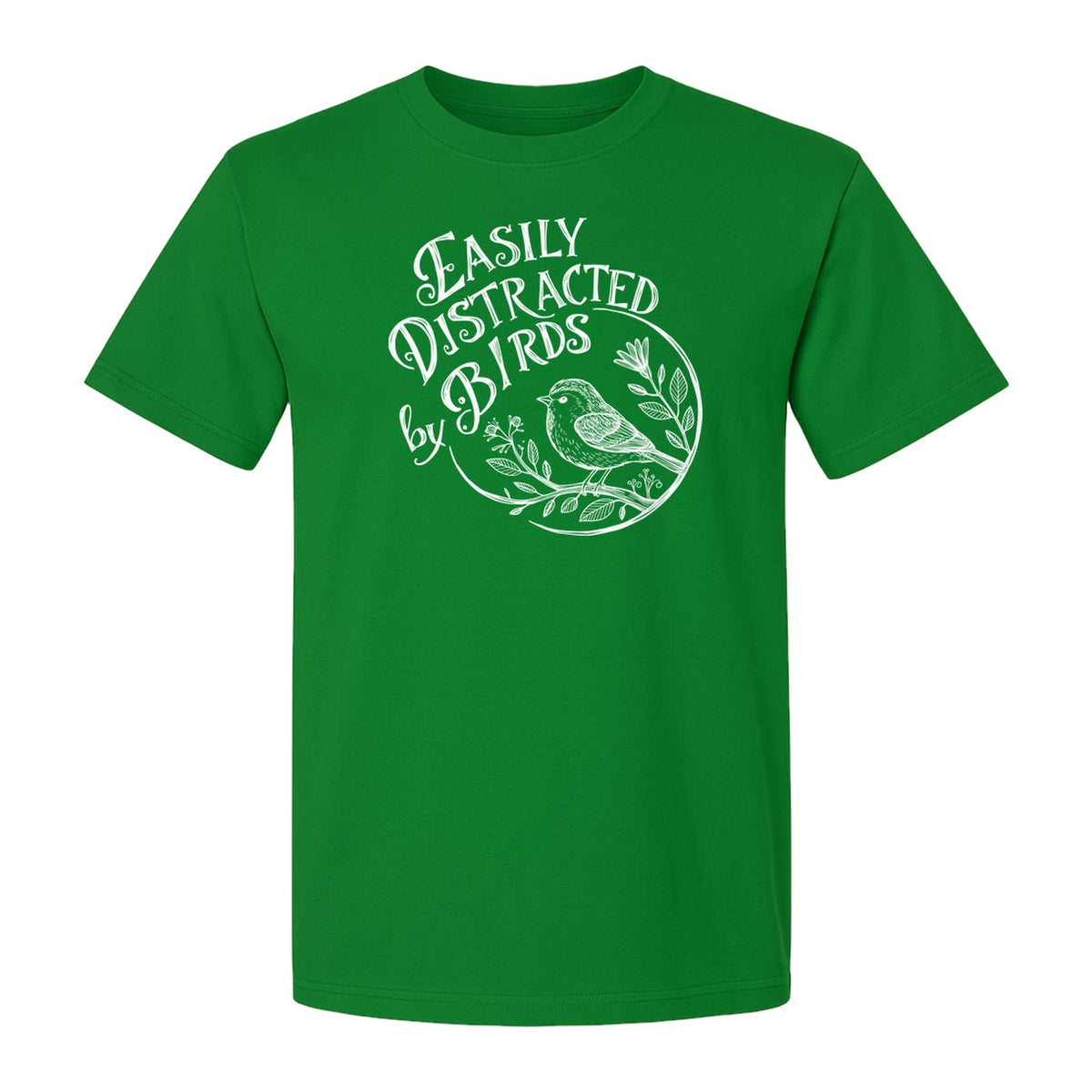 Bird T-Shirt, Easily Distracted By Birds Sketch Design for Birdwatchers and Nature Lovers