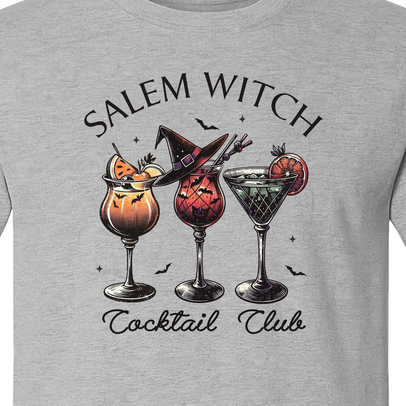 Halloween T-Shirt, Salem Witch Cocktail Club Graphic for Spooky Season Drink Fans