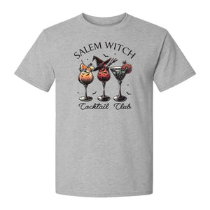 Halloween T-Shirt, Salem Witch Cocktail Club Graphic for Spooky Season Drink Fans