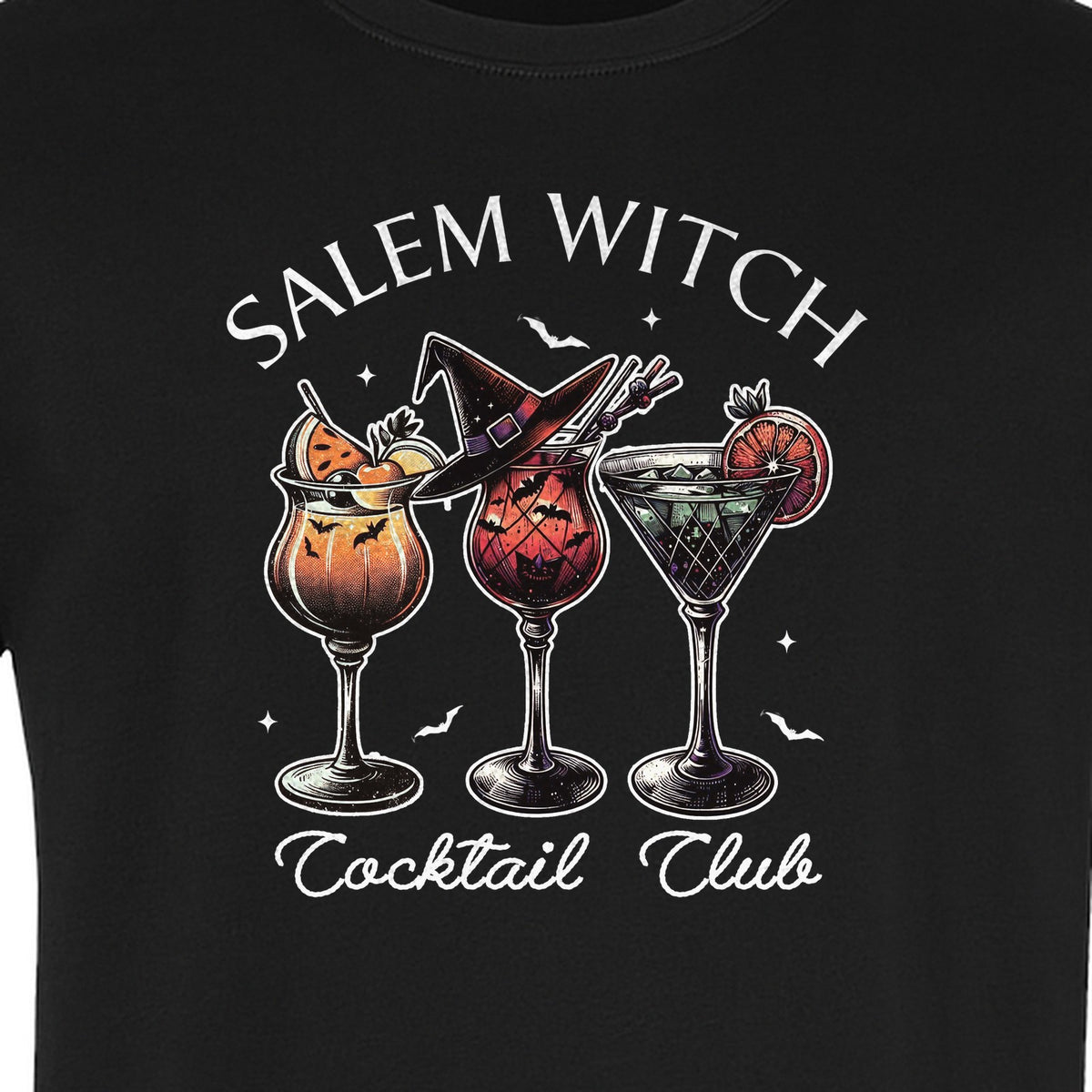 Halloween T-Shirt, Salem Witch Cocktail Club Graphic for Spooky Season Drink Fans