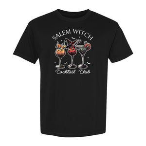 Halloween T-Shirt, Salem Witch Cocktail Club Graphic for Spooky Season Drink Fans