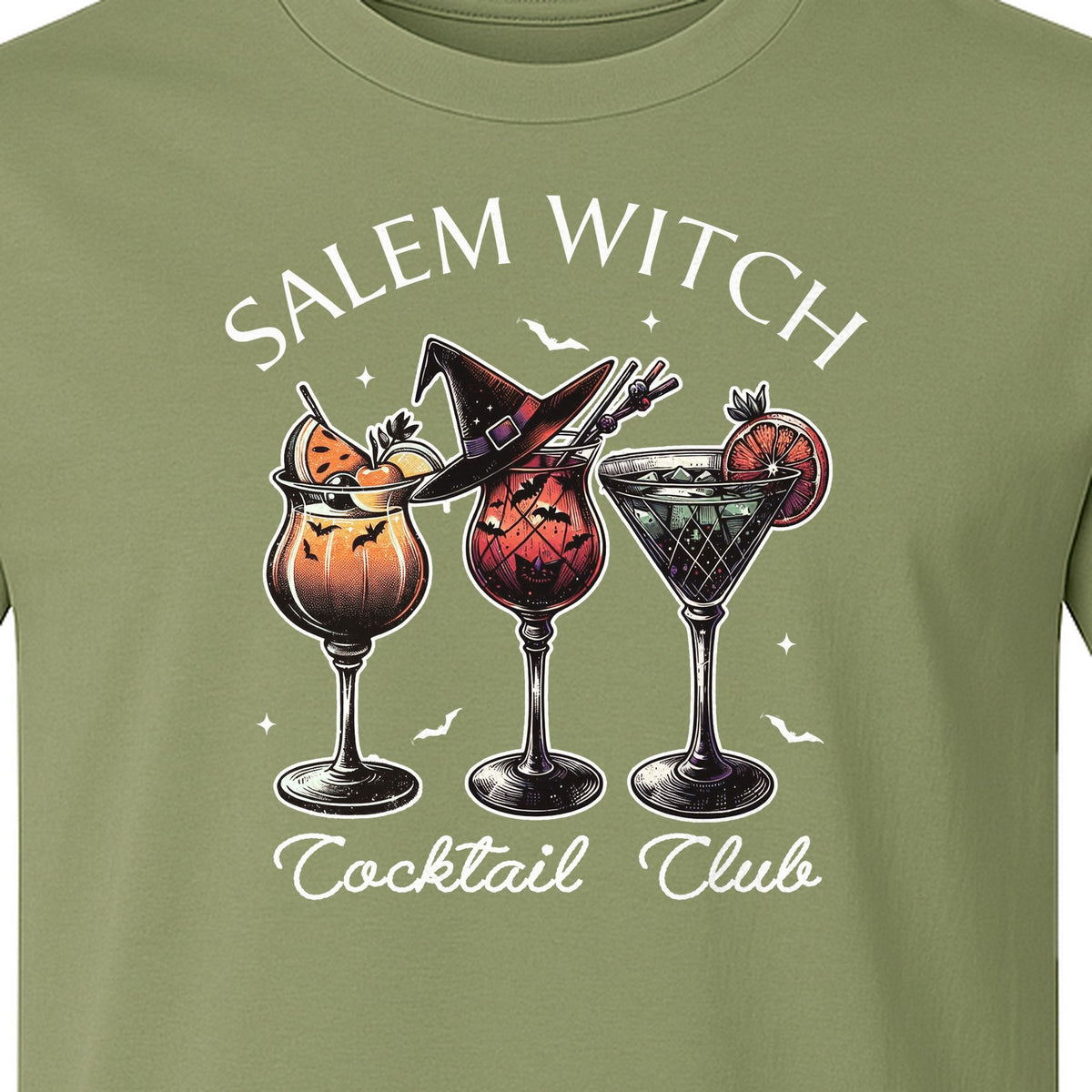 Halloween T-Shirt, Salem Witch Cocktail Club Graphic for Spooky Season Drink Fans