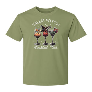 Halloween T-Shirt, Salem Witch Cocktail Club Graphic for Spooky Season Drink Fans