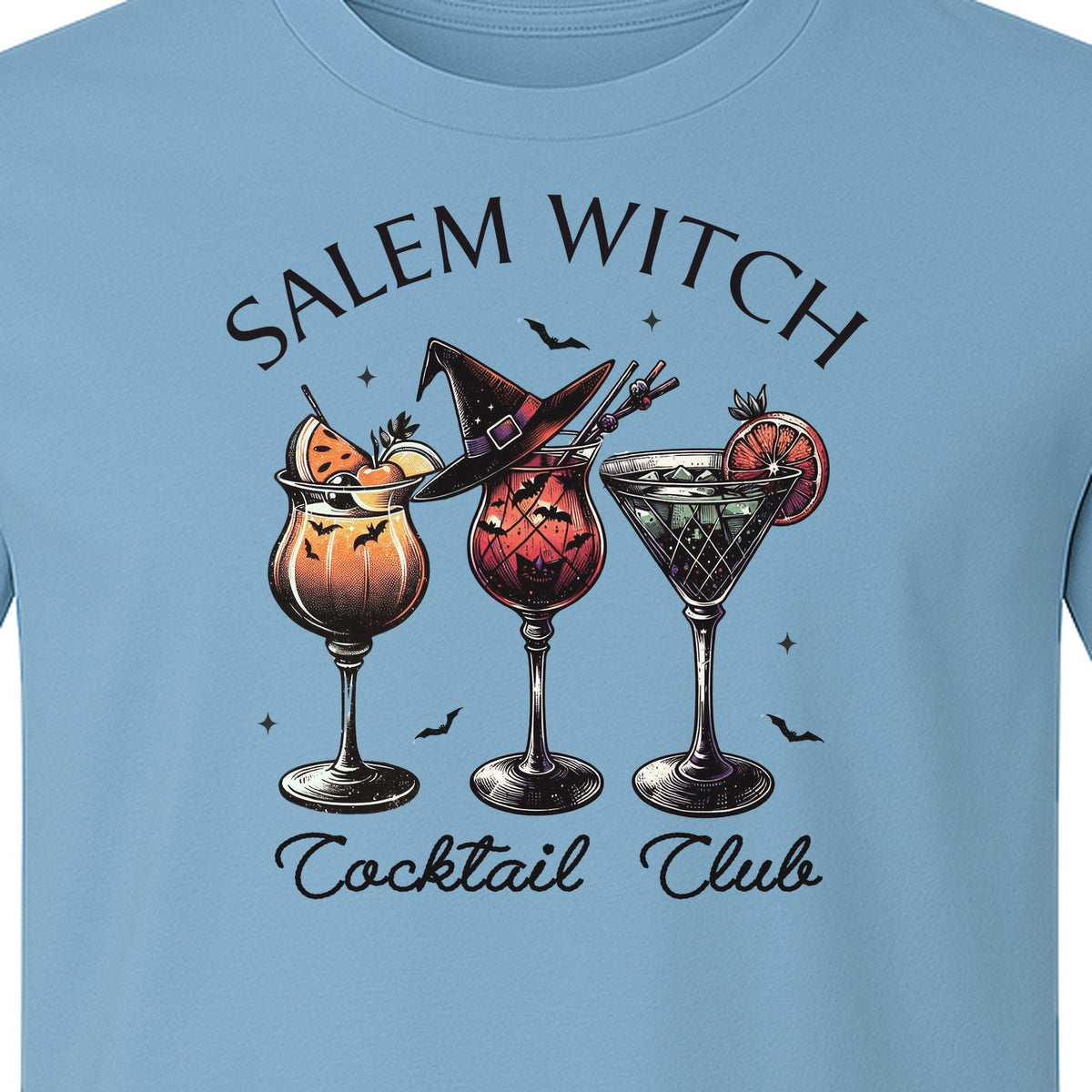 Halloween T-Shirt, Salem Witch Cocktail Club Graphic for Spooky Season Drink Fans