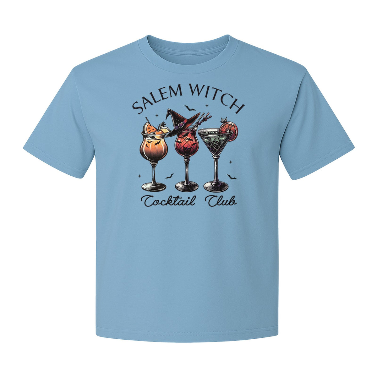 Halloween T-Shirt, Salem Witch Cocktail Club Graphic for Spooky Season Drink Fans