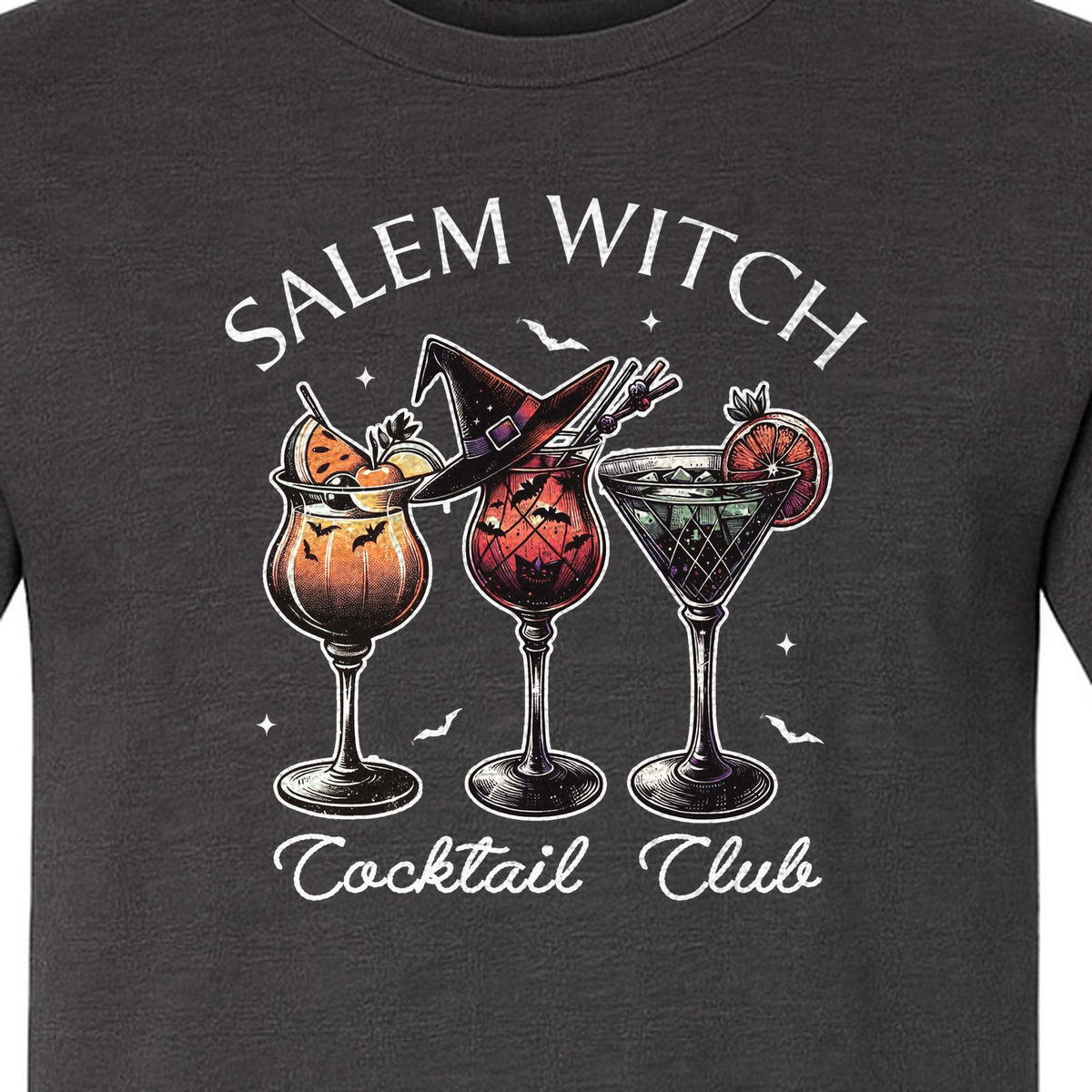 Halloween T-Shirt, Salem Witch Cocktail Club Graphic for Spooky Season Drink Fans