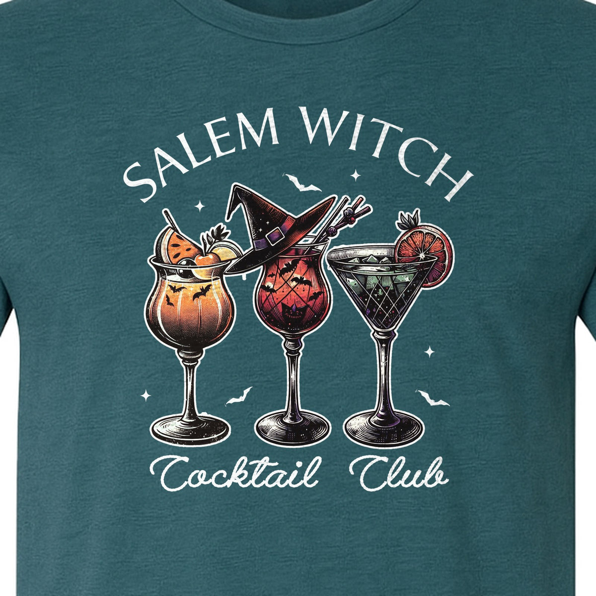 Halloween T-Shirt, Salem Witch Cocktail Club Graphic for Spooky Season Drink Fans