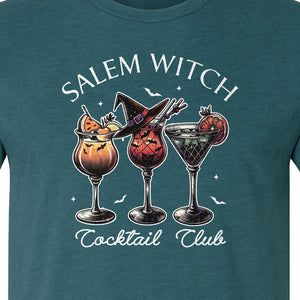 Halloween T-Shirt, Salem Witch Cocktail Club Graphic for Spooky Season Drink Fans