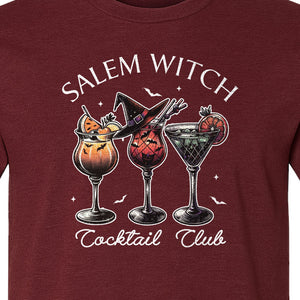 Halloween T-Shirt, Salem Witch Cocktail Club Graphic for Spooky Season Drink Fans
