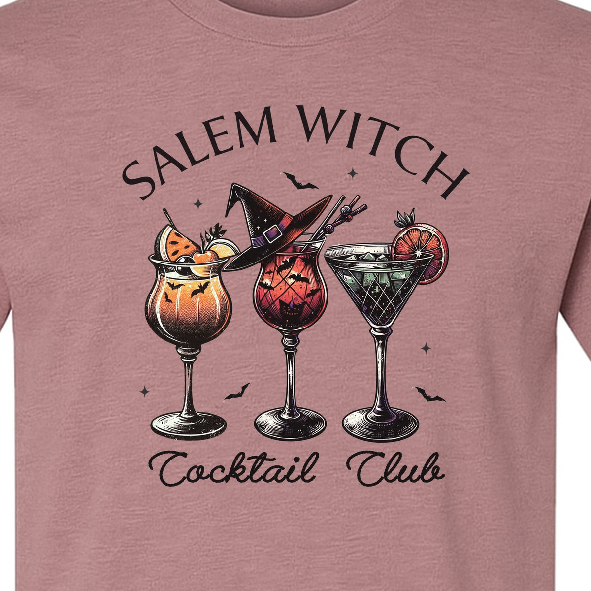 Halloween T-Shirt, Salem Witch Cocktail Club Graphic for Spooky Season Drink Fans