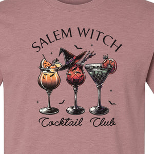 Halloween T-Shirt, Salem Witch Cocktail Club Graphic for Spooky Season Drink Fans