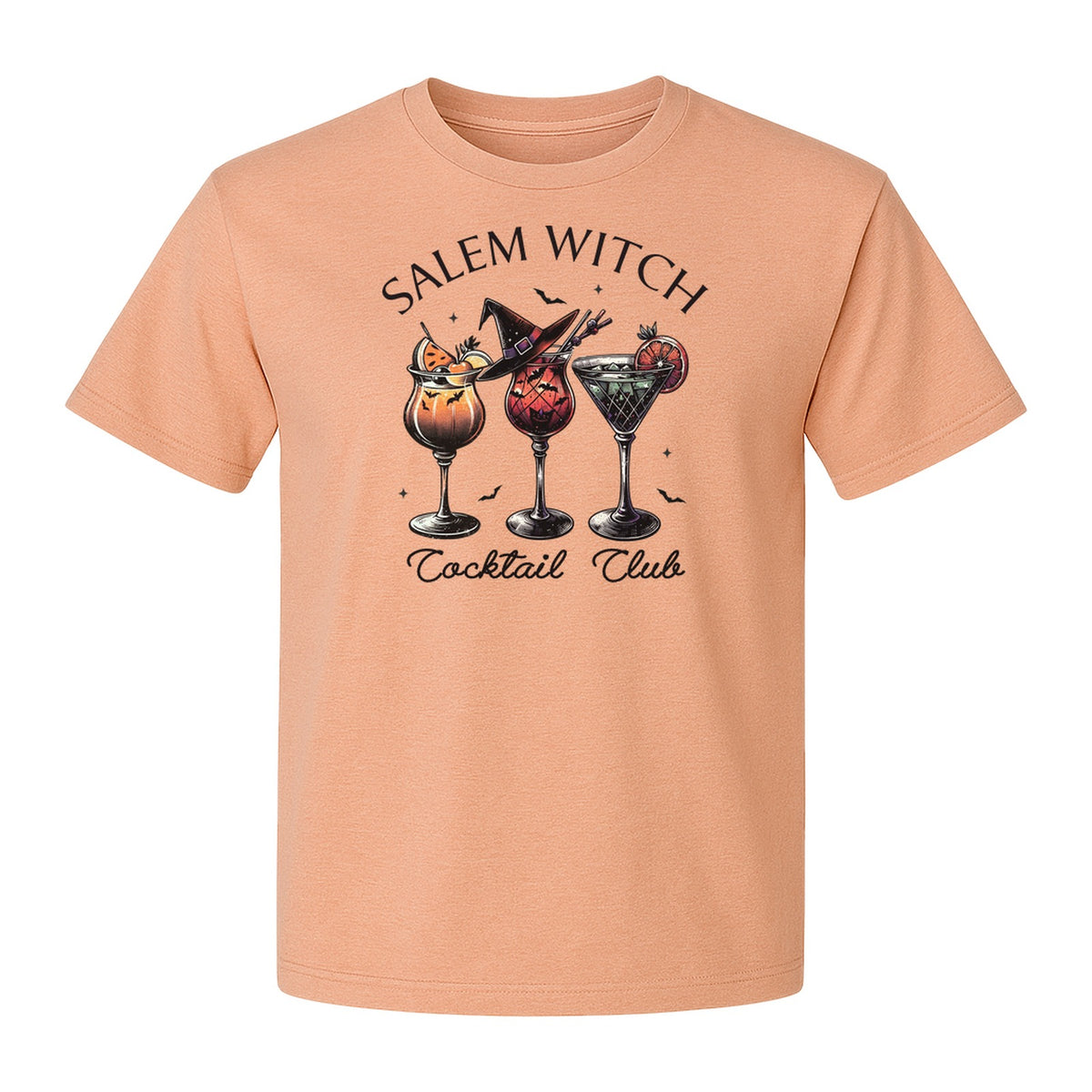 Halloween T-Shirt, Salem Witch Cocktail Club Graphic for Spooky Season Drink Fans