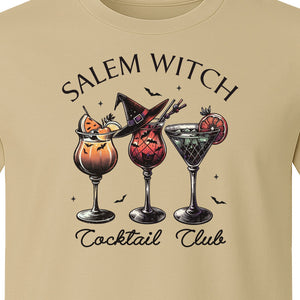 Halloween T-Shirt, Salem Witch Cocktail Club Graphic for Spooky Season Drink Fans