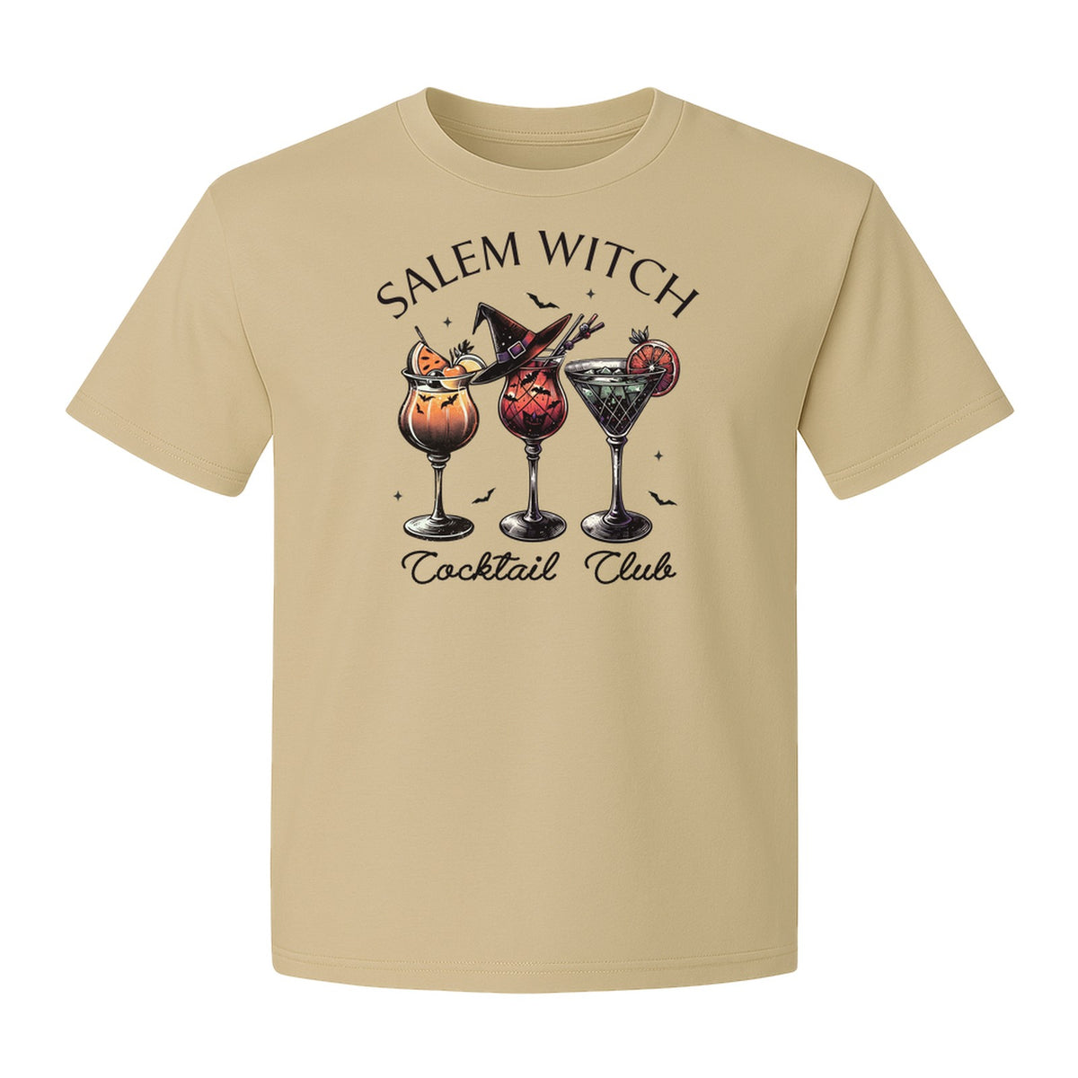 Halloween T-Shirt, Salem Witch Cocktail Club Graphic for Spooky Season Drink Fans