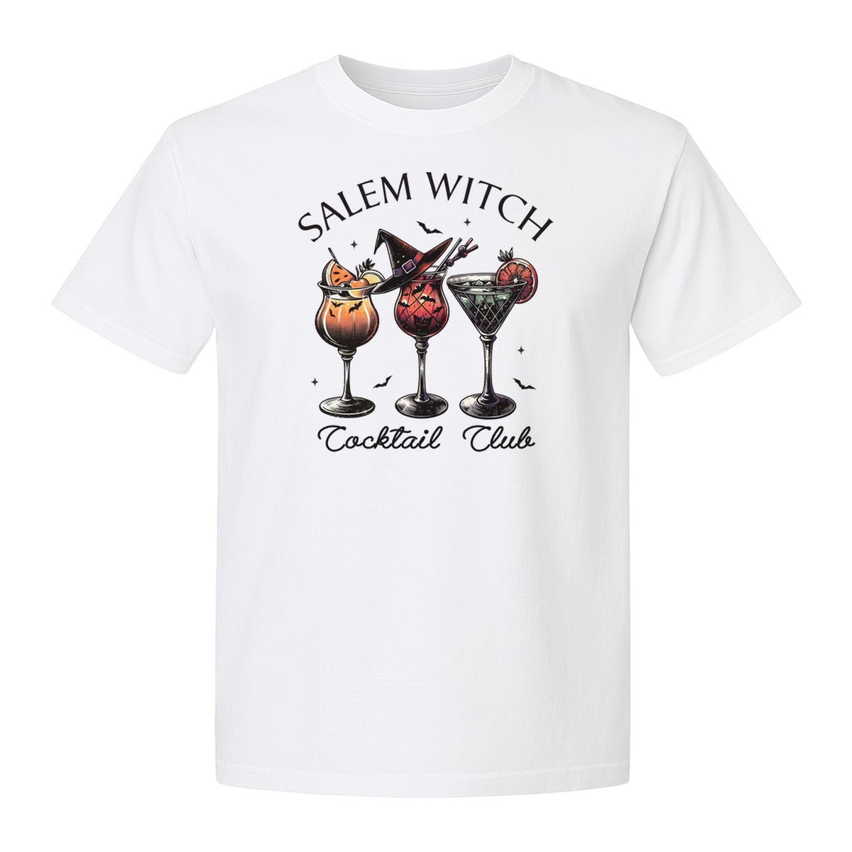 Halloween T-Shirt, Salem Witch Cocktail Club Graphic for Spooky Season Drink Fans