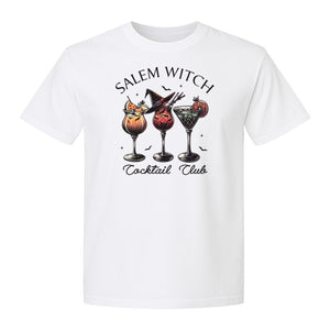 Halloween T-Shirt, Salem Witch Cocktail Club Graphic for Spooky Season Drink Fans