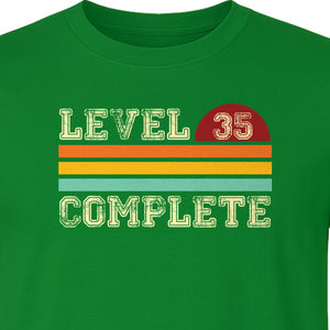 35th Anniversary T-Shirt, Level 35 Complete Retro Couples Design for Husband and Wife