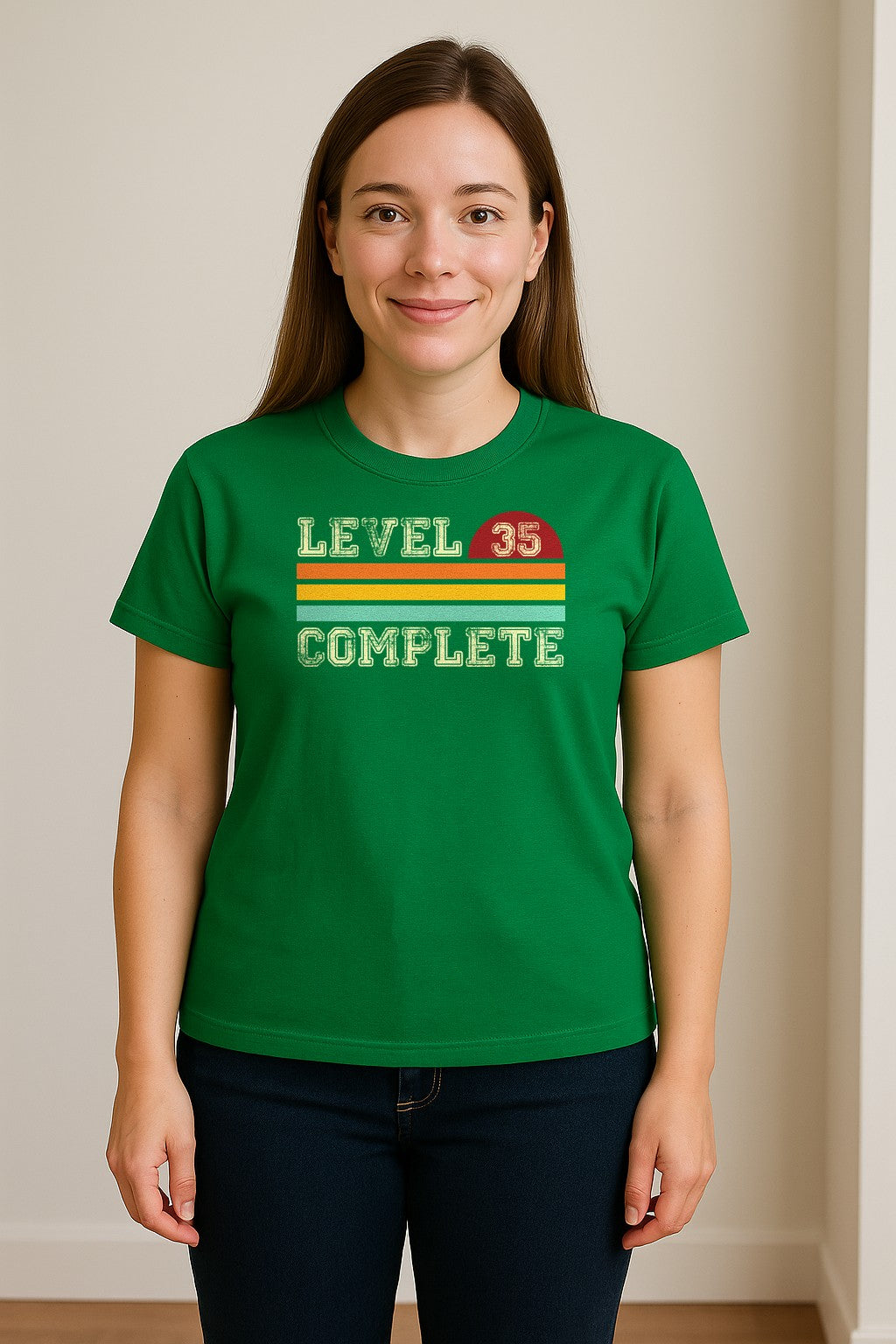 35th Anniversary T-Shirt, Level 35 Complete Retro Couples Design for Husband and Wife