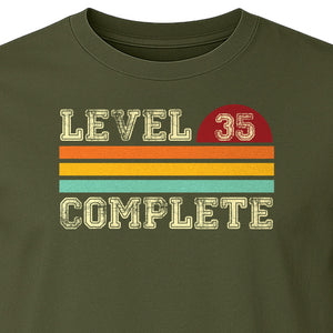 35th Anniversary T-Shirt, Level 35 Complete Retro Couples Design for Husband and Wife