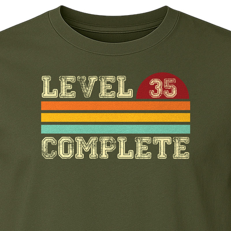 35th Anniversary T-Shirt, Level 35 Complete Retro Couples Design for Husband and Wife