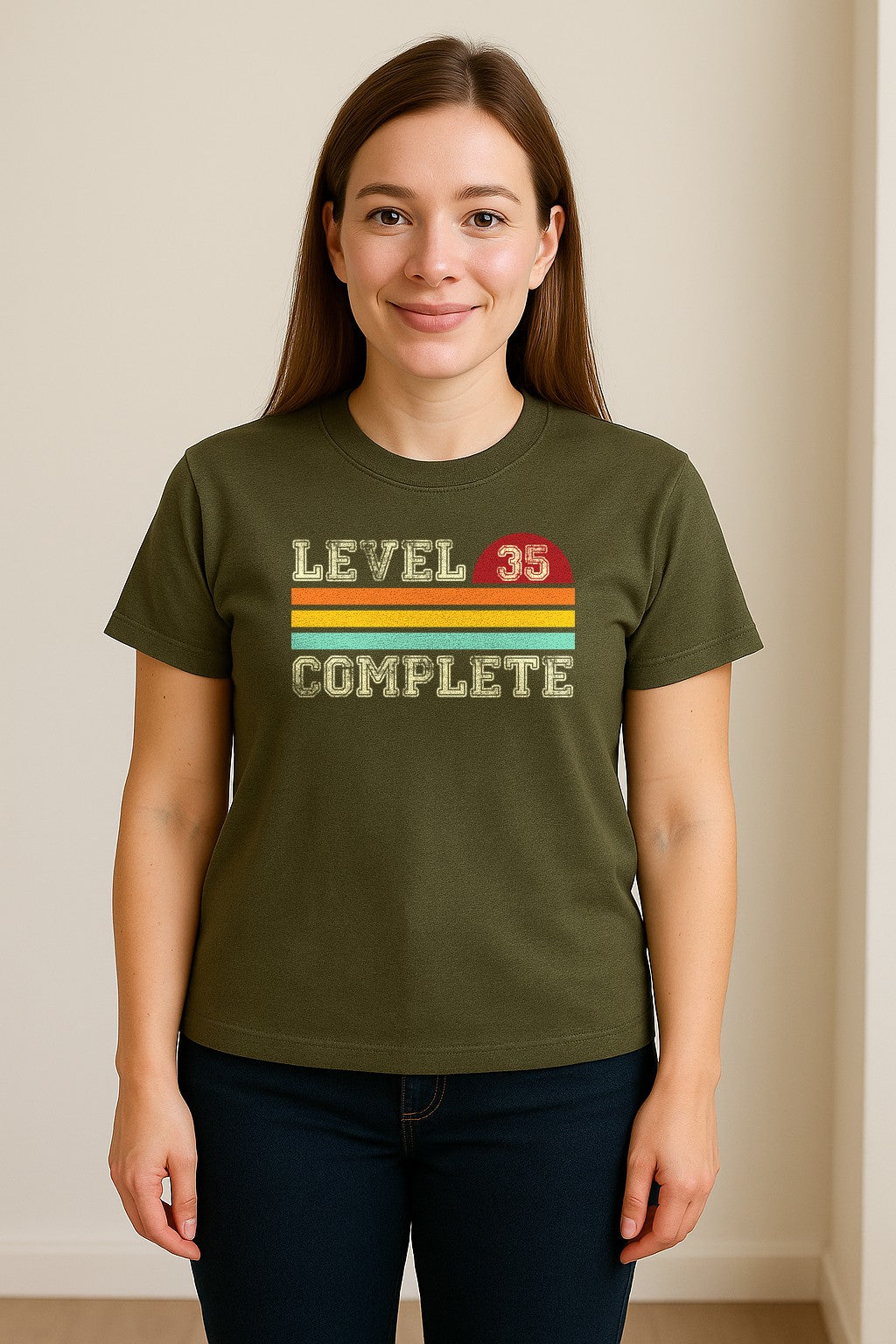 35th Anniversary T-Shirt, Level 35 Complete Retro Couples Design for Husband and Wife