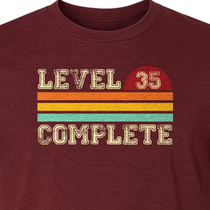 35th Anniversary T-Shirt, Level 35 Complete Retro Couples Design for Husband and Wife