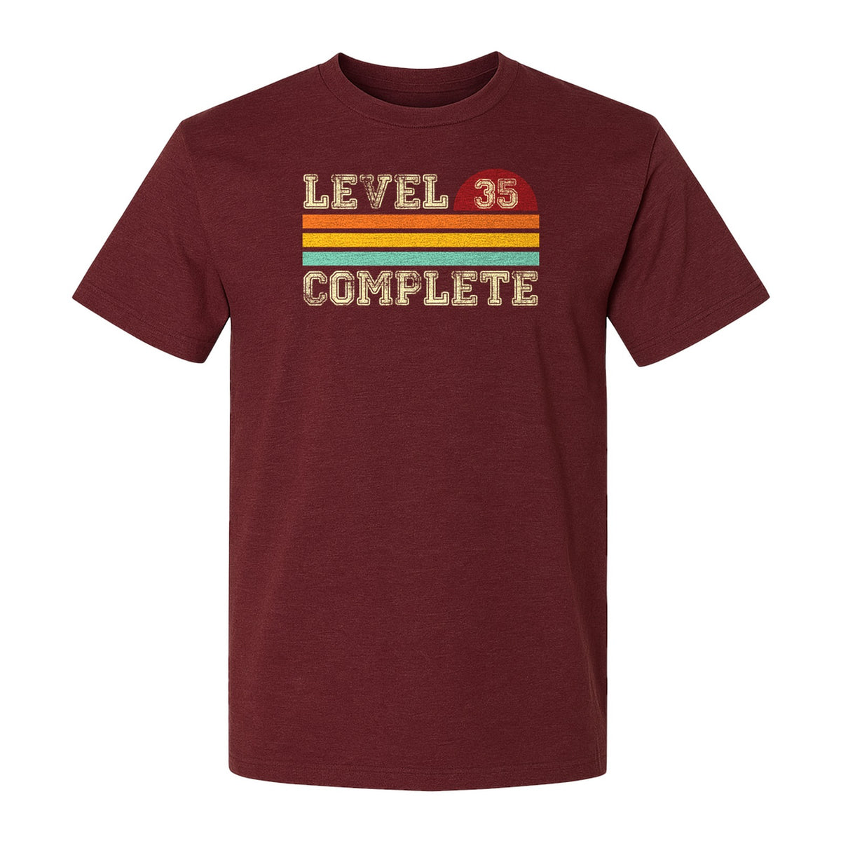 35th Anniversary T-Shirt, Level 35 Complete Retro Couples Design for Husband and Wife