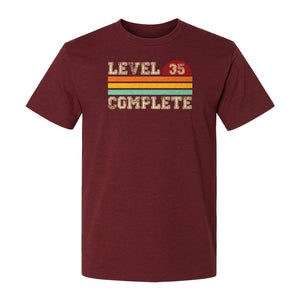 35th Anniversary T-Shirt, Level 35 Complete Retro Couples Design for Husband and Wife