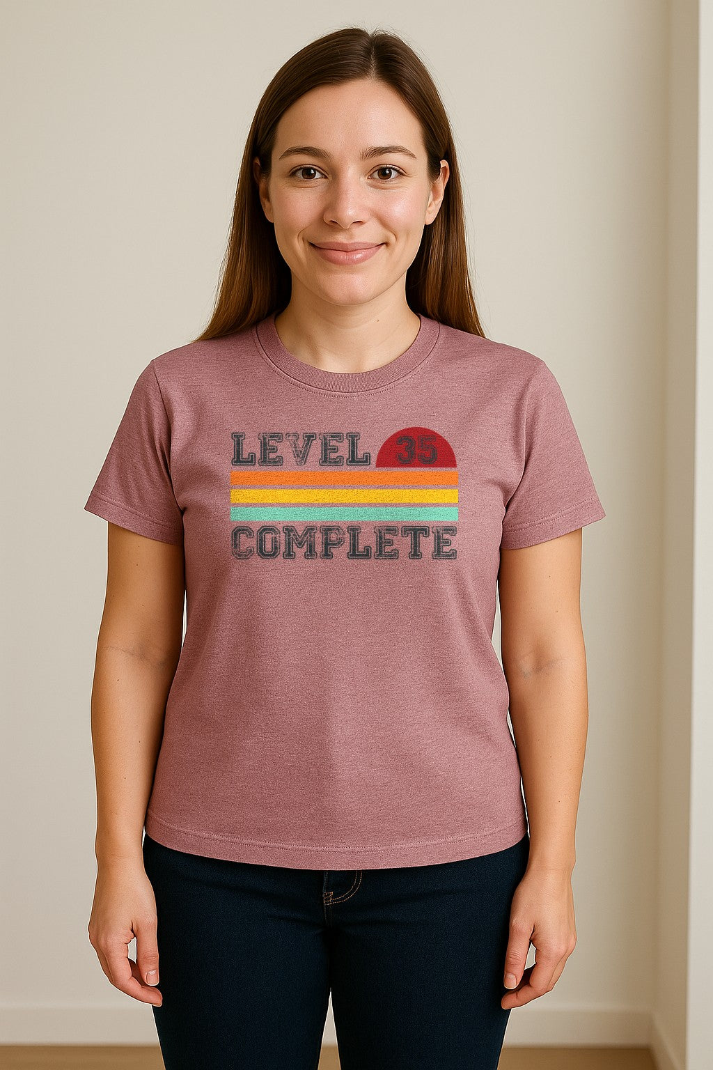 35th Anniversary T-Shirt, Level 35 Complete Retro Couples Design for Husband and Wife