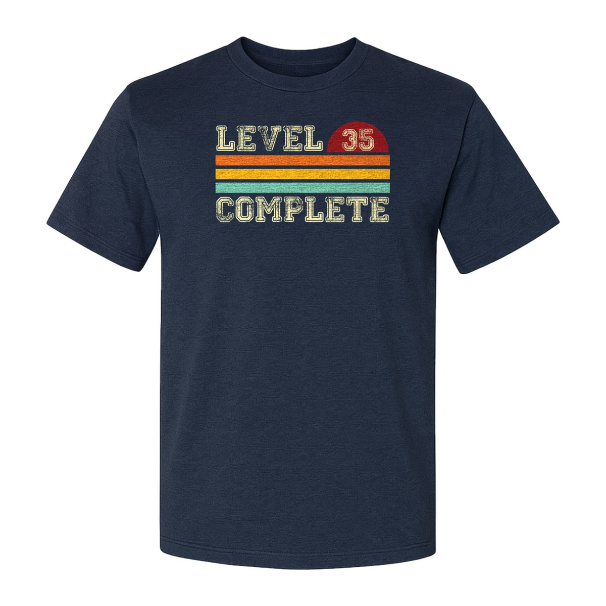35th Anniversary T-Shirt, Level 35 Complete Retro Couples Design for Husband and Wife