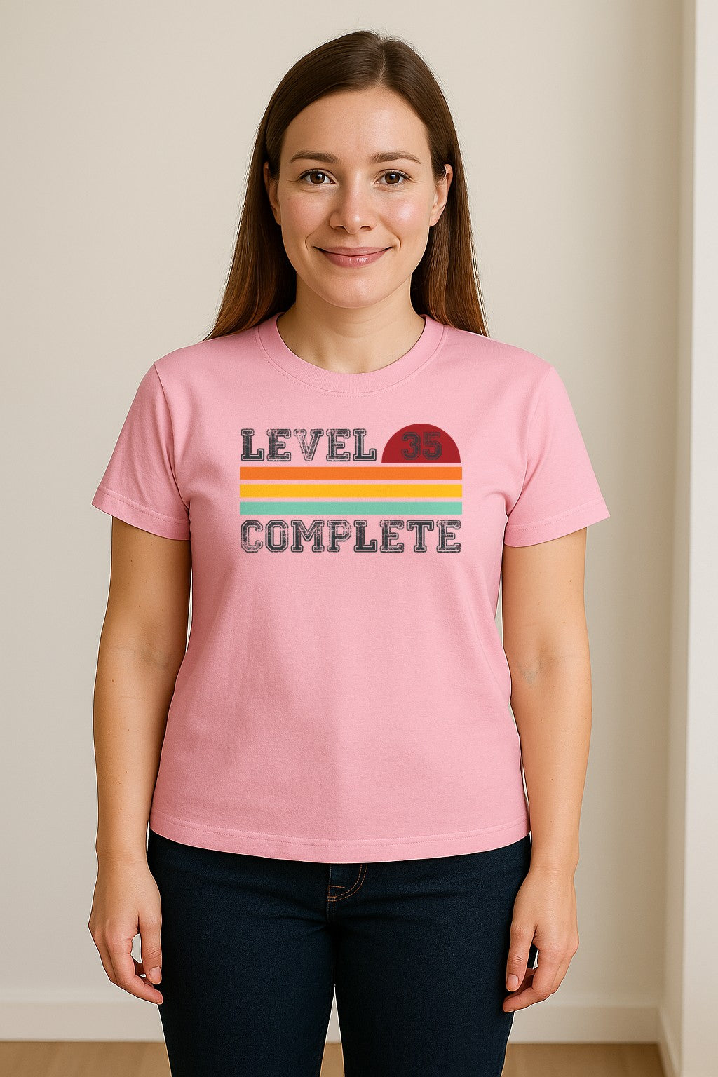 35th Anniversary T-Shirt, Level 35 Complete Retro Couples Design for Husband and Wife