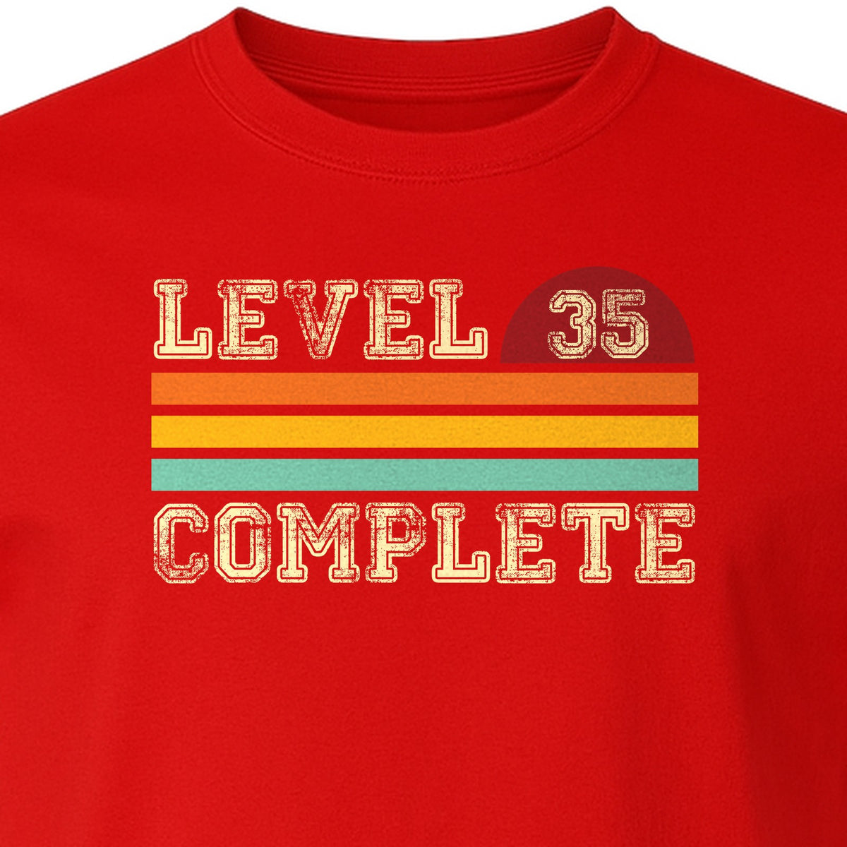 35th Anniversary T-Shirt, Level 35 Complete Retro Couples Design for Husband and Wife