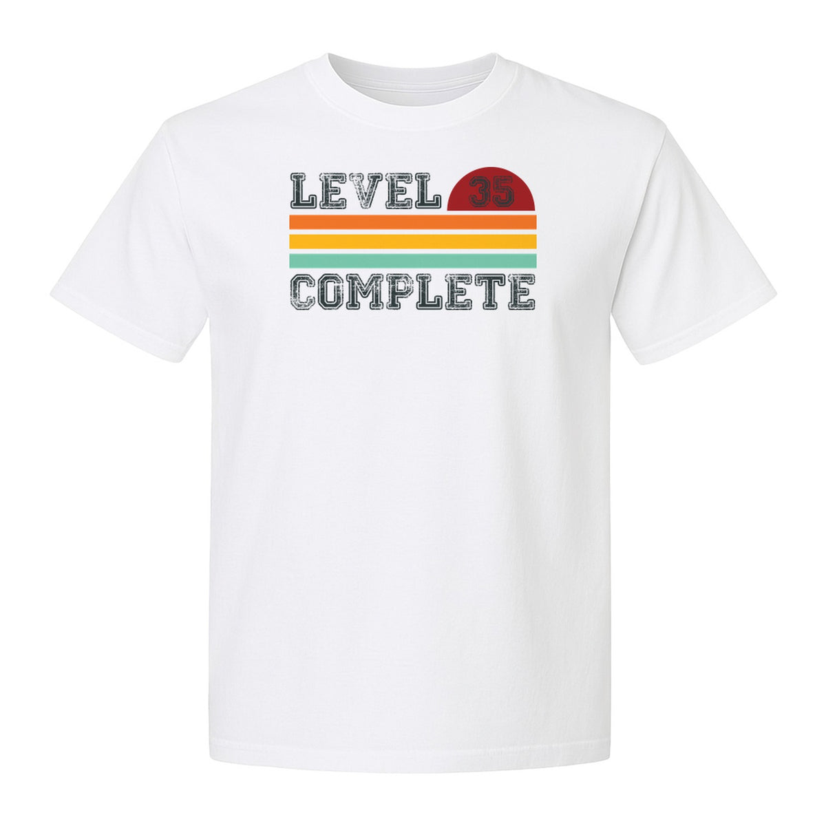 35th Anniversary T-Shirt, Level 35 Complete Retro Couples Design for Husband and Wife