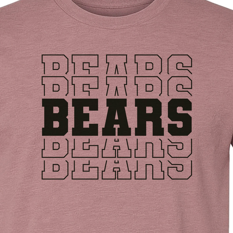 Bears Mascot T-Shirt, Retro Stacked Letter School Spirit Design for Pep Rallies and Team Events