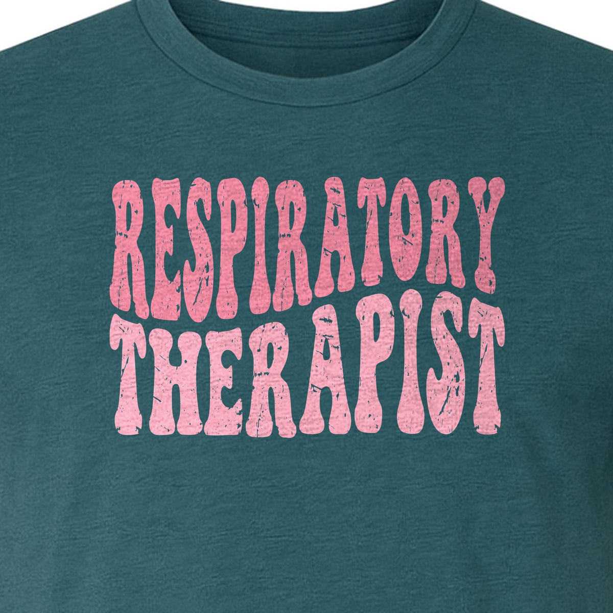 Respiratory Therapist T-Shirt, Distressed Pink Lettering for Care Professionals, Students and Graduates