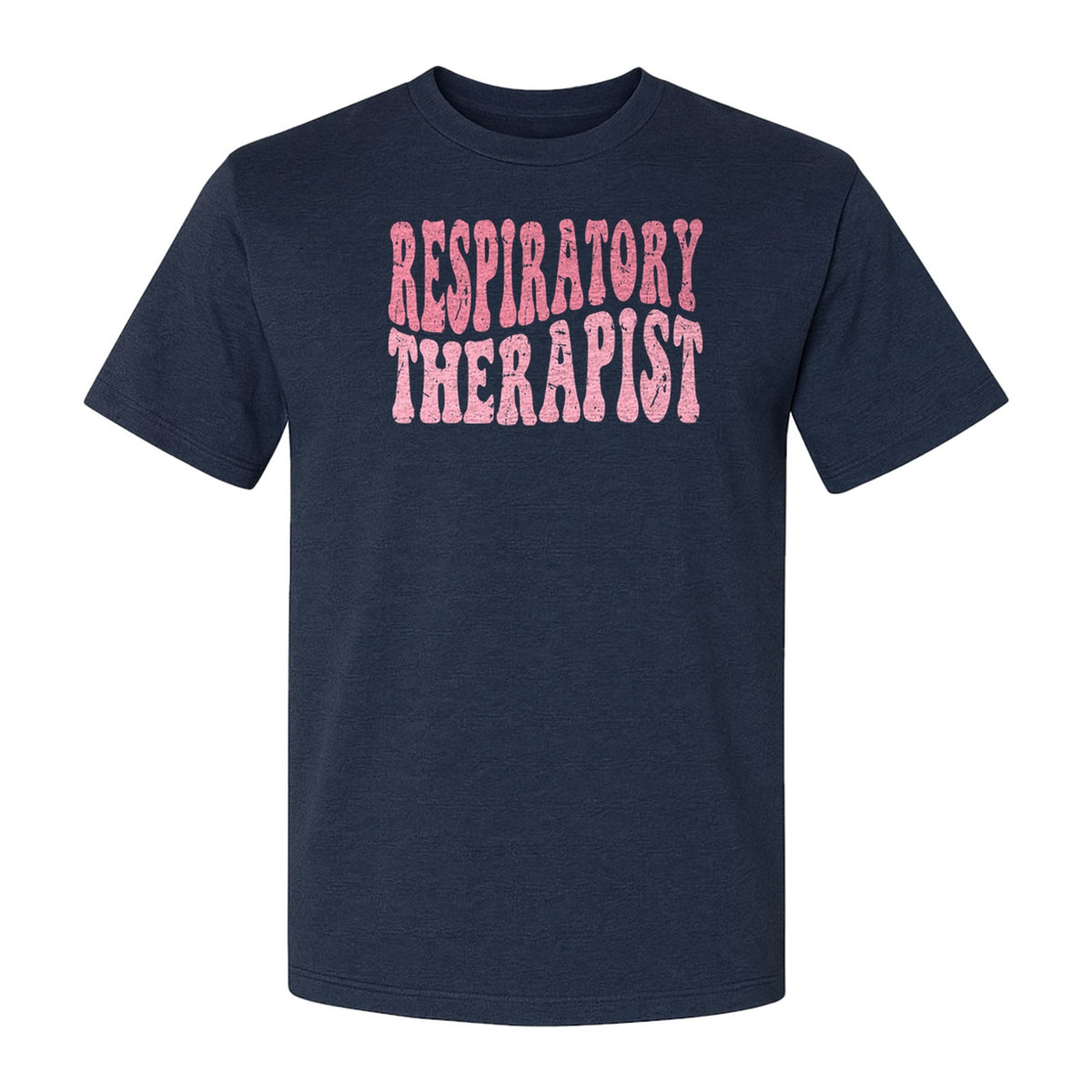 Respiratory Therapist T-Shirt, Distressed Pink Lettering for Care Professionals, Students and Graduates