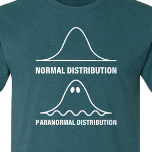 Statistics T-Shirt, Paranormal Distribution Ghost Bell Curve Graphic for Math Teachers and Data Nerds