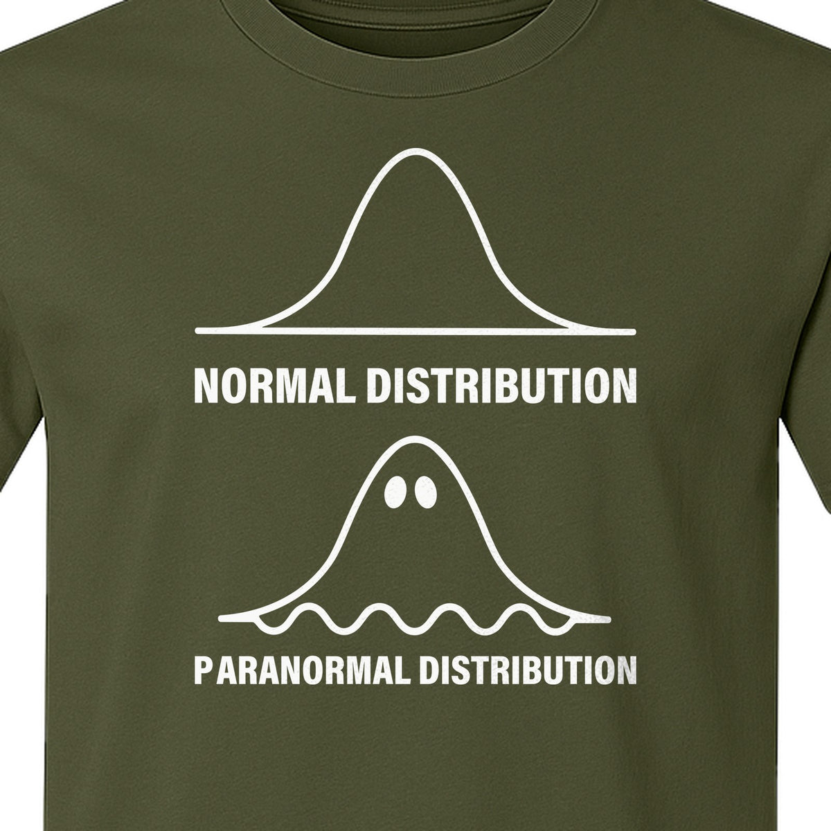 Statistics T-Shirt, Paranormal Distribution Ghost Bell Curve Graphic for Math Teachers and Data Nerds