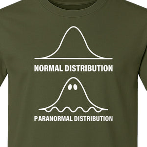 Statistics T-Shirt, Paranormal Distribution Ghost Bell Curve Graphic for Math Teachers and Data Nerds