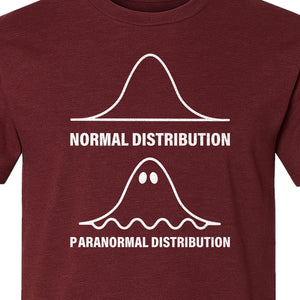 Statistics T-Shirt, Paranormal Distribution Ghost Bell Curve Graphic for Math Teachers and Data Nerds