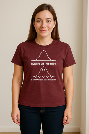 Statistics T-Shirt, Paranormal Distribution Ghost Bell Curve Graphic for Math Teachers and Data Nerds