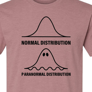 Statistics T-Shirt, Paranormal Distribution Ghost Bell Curve Graphic for Math Teachers and Data Nerds
